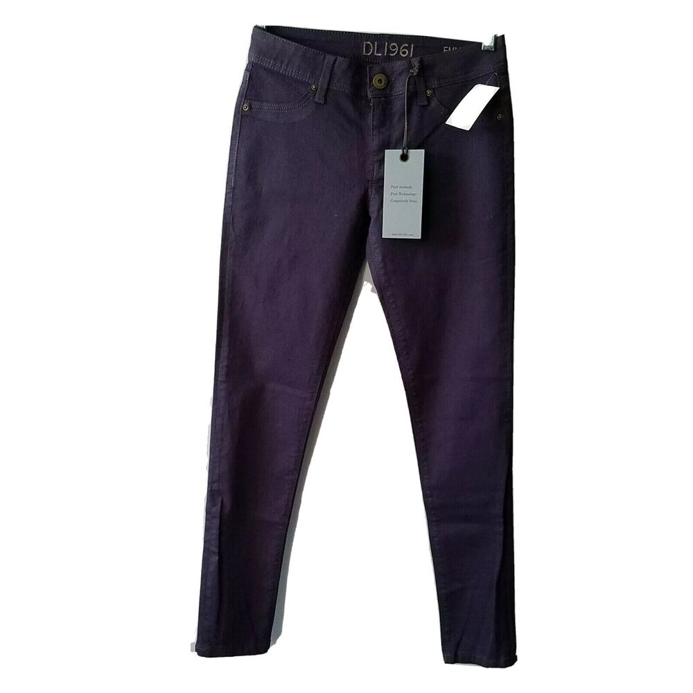 DL1961 women jeans Emma Legging Skinny Ankle amethyst Purple Pockets sz 26 new